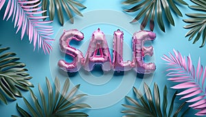 Tropical Sale Concept with Balloons