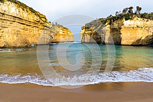 Tropical sand beach in the bay