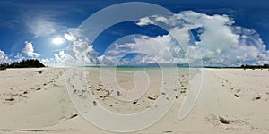 Seascape with tropical sandy beach. Philippines. VR 360. photo