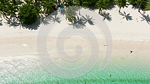 Tropical sandy beach and blue sea. Philippines