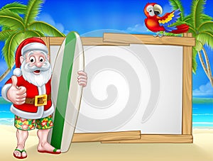 Tropical Santa Beach Background