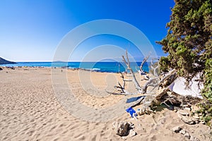 The tropical and scenic nudist beach of Agios Ioannis on Gavdos island.