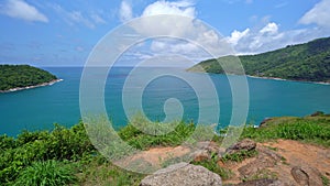 Tropical sea Ocean waves crashing coastline Beautiful seashore seascape at Phuket island Thailand Amazing sea nature landscape