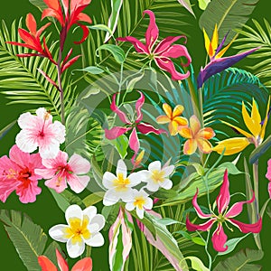 Tropical Seamless Floral Summer Pattern. For Wallpapers, Backgrounds, Textures, Textile, Cards.