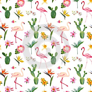 Tropical Seamless Floral Summer Pattern. For Wallpapers, Backgrounds, Textures, Textile, Cards.