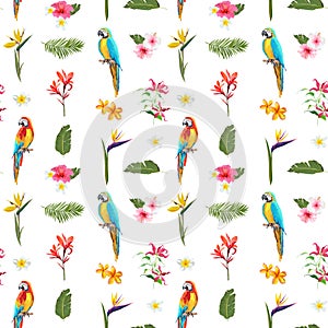 Tropical Seamless Floral Summer Pattern. For Wallpapers, Backgrounds, Textures, Textile, Cards.