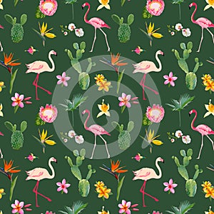 Tropical Seamless Floral Summer Pattern. For Wallpapers, Backgrounds, Textures, Textile, Cards.