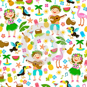 Tropical seamless pattern