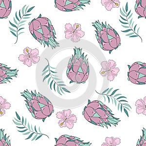 Tropical Seamless Pattern colorful vector TROPICAL FRUIT