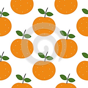 Tropical seamless pattern with oranges vector illustration