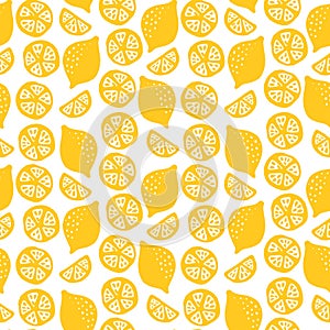 Tropical seamless pattern set with lemons