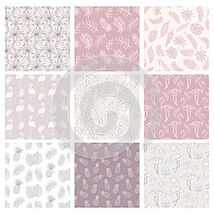Tropical seamless patterns collection