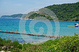 Tropical seascape with clear blue sea and sky