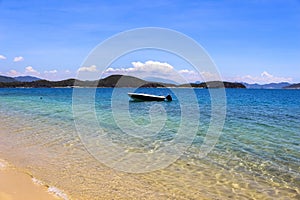 Tropical Seascape with A Pretty Sandy Beach at Hon Tam Island