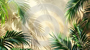 Tropical Serenity: A Lush Palm Leaves Background to Add a Calming Touch to Your Designs