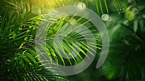 Tropical Serenity: A Lush Palm Leaves Background to Add a Calming Touch to Your Designs