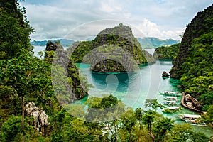 Tropical shore in coron, philippines photo