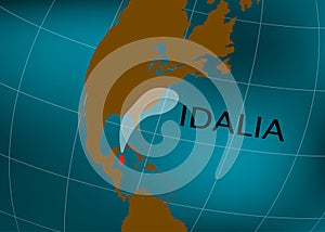 Tropical Storm Idalia in the Gulf of Mexico. Hurricane Idalia. Vector illustration. EPS 10