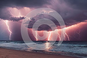 Tropical storm with lightning