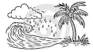 Tropical Storm with Palm Tree Rain.