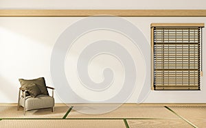 Tropical style room interior, empty room japan style. 3D rendering