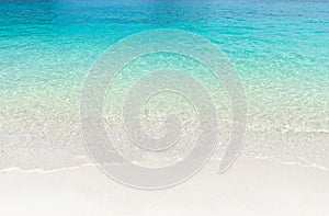 Tropical summer beach and transparent blue sea water background