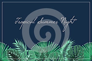 Tropical summer night header footer midnight blue