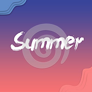 Tropical summer paradise background. Flat clouds design Modern futuristic template for 2019 at colorful sunset gradient