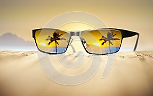 Tropical Sunglasses Travel Vacation Palm Tree