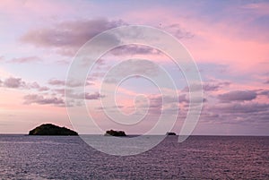 Tropical sunrise at Mayotte island photo