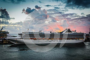 Tropical Sunset and Cruise Ship