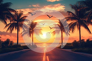 Tropical Sunset Road