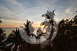 Tropical sunset on White beach. Boracay Island. Aklan. Western Visayas. Philippines