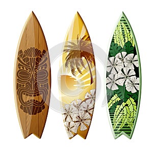 Tropical Surfboard Art Isolated