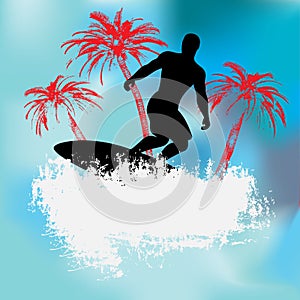 Tropical Surfer Background