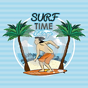 Tropical surfing lifestyle theme