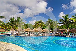 Tropical swimming pool in Mexico