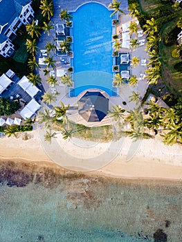 Tropical swimming pool on a tropical Island Mauritius pool view