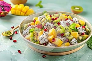 Tropical Symphony A Bowl of Kiwis and Pomegranates