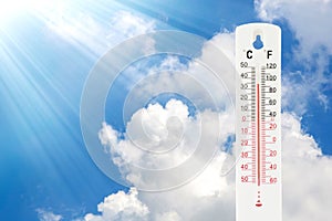 Tropical temperature of 34 degrees Celsius, measured photo