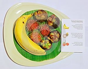 Tropical Thai Fruits with Description Note