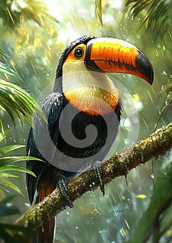 Tropical Toucan in Rainforest Splendor photo
