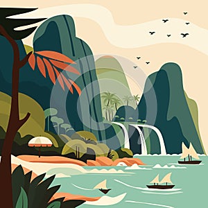 Tropical Travel Scene