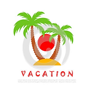 Tropical vacation vector icon