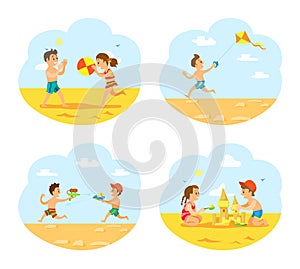 Tropical Vacations in Summer, Children on Beach