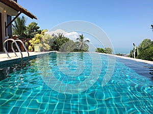 Tropical villa pool on a sunny day