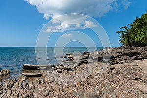 Tropical wash margin beach landscape in Thailand