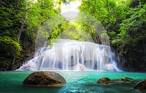 Tropical waterfall in Thailand, nature photography