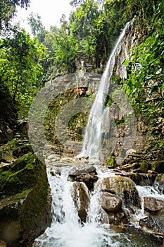 Tropical waterfall at Xilitla ruins