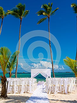 Tropical wedding on caribbean beach